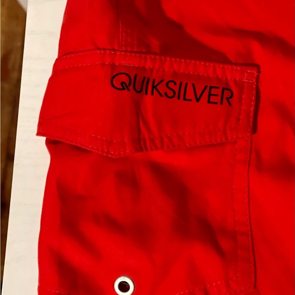 Quicksilver Red Swim Shorts 28 x 21 - Picture 2 of 5